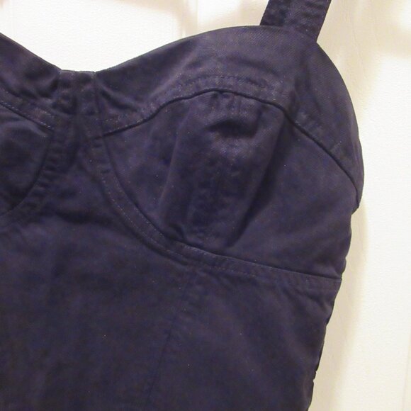 Black Bustier Crop Top, Young Fabulous & Broke NWT Pin-up Retro Hot Topic Denim - Picture 4 of 8